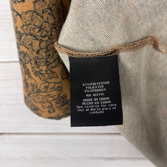 Zac &‎ Rachel Brown Floral All Over Print Women's Twist Blouse Size XL - Picture 6 of 7